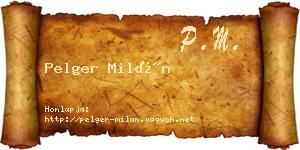 Pelger Milán névjegykártya